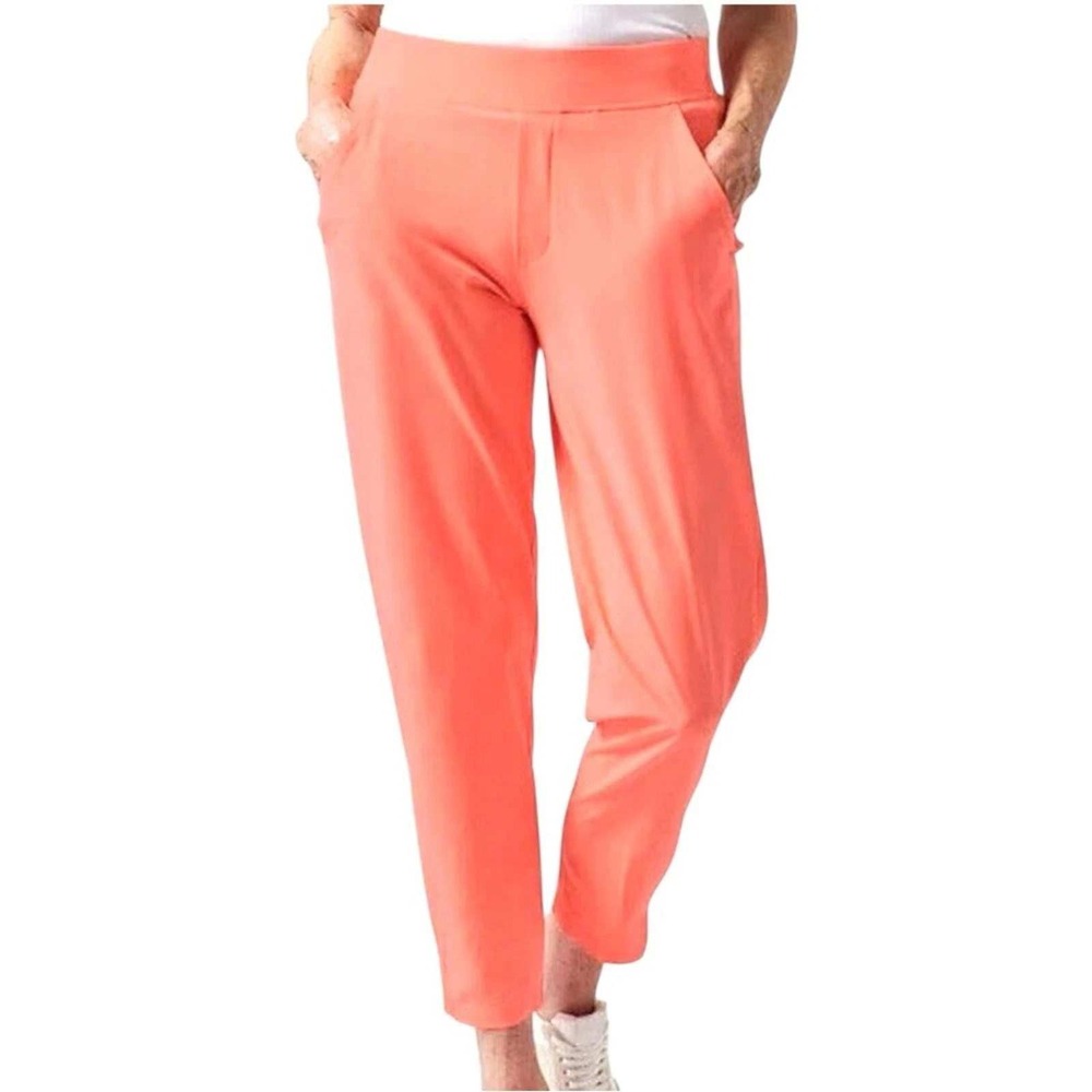 Athleta Brooklyn Ankle Pant Neon Coral Orange Stretch Lightweight Size 10‎